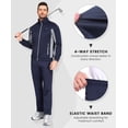 thumbnail image 6 of Little Donkey Andy Men's 2 Piece Full Zip Tracksuit Set, 4 Way Stretch Breathable Athletic Outfit with Reflective Details & Zipper Pockets, for Gym Running Outdoor, Navy Blue 3XL, 6 of 9