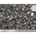 thumbnail image 2 of Soimoi Cotton Duck Fabric Leaves & Poppy Anemone Flower Panel Print Fabric by Yard 42 Inch Wide, 2 of 3