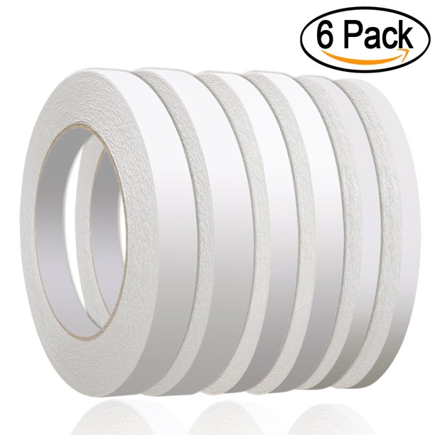 236 Yards Double Sided Tape for Crafts, 6 Rolls Adhesive Tape Double