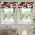 thumbnail image 2 of LALILO Kitchen Curtain Valance Grunge Floral With Bird Rod Pocket Window Curtain 52"x 18" Set of 2, 2 of 5
