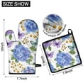 thumbnail image 6 of Butterfly and Flower Kitchen Oven Mitt and Pot Holder Sets 2 Pcs for Baking, Cooking and Grilling, Heat Resistant Up To 392 °F, 6 of 7