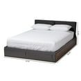 thumbnail image 3 of Baxton Studio Rikke Modern and Contemporary Two-Tone Gray and Walnut Finished Wood Queen Size Platform Storage Bed with Gray Fabric Upholstered Headboard, 3 of 20