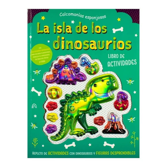 Calcomanías Esponjosas La Isla De Los Dinosaurios Silver Dolphin Make Believe Ideas