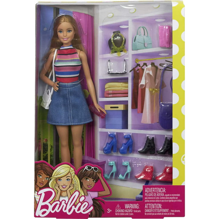 Barbie Doll & Accessories Set with 11 Pieces Shoes, Purses, Sunglasses & More - Walmart.com