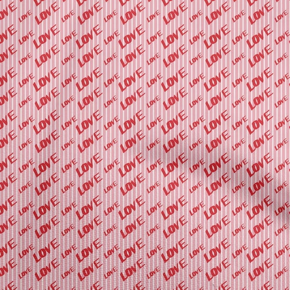oneOone Cotton Poplin Red Fabric Writing Font Craft Projects Decor Fabric Printed By The Yard 42 Inch Wide