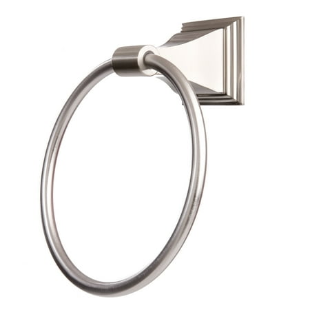 Leonard Collection Towel Ring In Satin Nickel