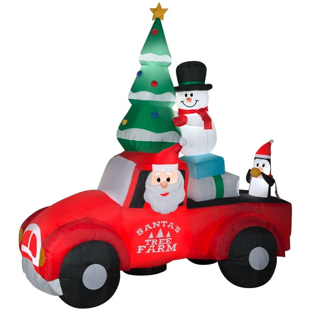 Holiday Time 8 ft Christmas Santa Truck Inflatable - Walmart.com