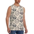 thumbnail image 2 of Fotbe Compass And Mountains In Bicycle Wheels Men's Camiseta sin Mangas Estampada para Hombres, Playera Casual para Gimnasio, Entrenamiento, Playa-Medium, 2 of 7