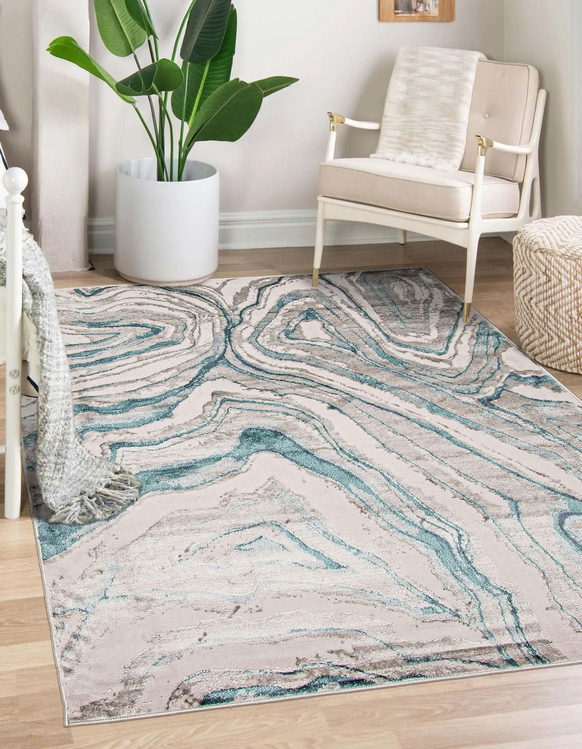 ECARPET Zhara Contemporary/Modern Area Rug for living room, bedroom, dining room, entrance, hallway and more.