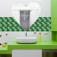 thumbnail image 6 of XYAIYT 10pcs 3D Mosaic Tile Sticker 4" DIY Crystal Square Wall Stickers, Self Adhesive Sticker Water-Proof Wallpaper for Home Kitchen Bathroom (Green), 6 of 7
