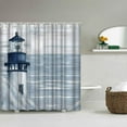 thumbnail image 3 of Sonernt Nautical Seascape Lighthouse Waterproof Polyester Shower Curtain with 12 Hooks, 72x72 in, 3 of 6