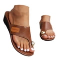 thumbnail image 2 of MKLEKYY Sandalias de Plataforma para Mujer, Zapatillas de Verano A La Moda Con Punta de Clip de Cuero y Tacón Bajo, Zapatillas de Playa Cómodas y Con Temperamento, 2 of 4