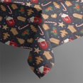 thumbnail image 4 of Dark Christmas Drink and Cookie Pattern Rectangle Tablecloth 60"x120",Waterproof Polyester Rectangle Table Cloth, Wipeable Spillproof Polyester Tablecloth for Dining, Camping, Indoor and Outdoor, 4 of 6