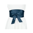 thumbnail image 5 of CINTURÓN OBI DE SATÍN PARA MUJERES TALLA PLUS INSPIRADO EN CHIC, CINTURÓN ANCHO DE LAZO AUTOCONFIGURABLE PARA VESTIDO NUPCIAL 22.83-41.73" AZUL MARINO, 5 of 5
