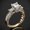 Gold, variant on Sparkling Princess Geometric Metal Ring with Alloy Inlaid Artificial Gems for Women | Electroplated Finish | Fashion Micro-Set Design