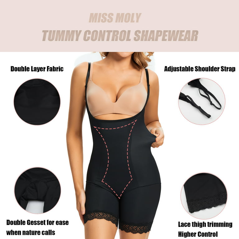 MISS MOLY Tummy Control Body Shaper for Women Waist Trainer Fajas Shapewear  Open Bust Bodysuit Butt Lifter 