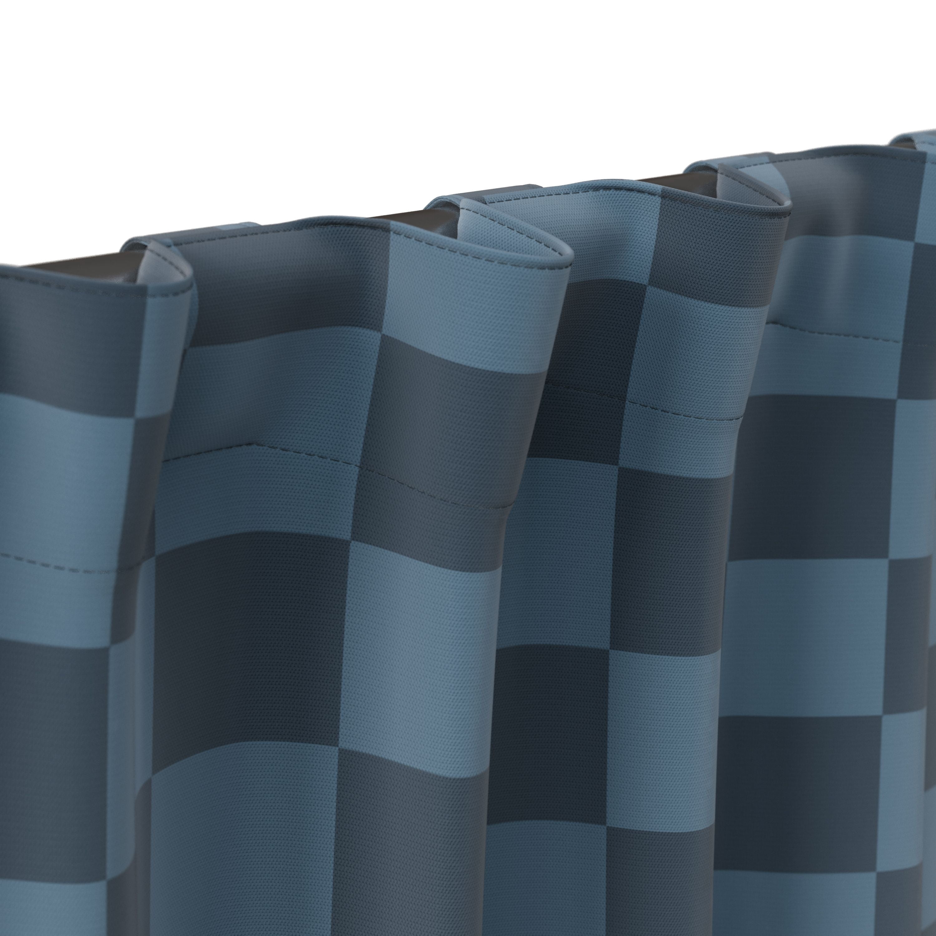 Mainstays Kids Navy Blue Check Printed Blackout Rod Pocket with Back Tabs Single Curtain Panel, Set of 1, 38" W x 84" L