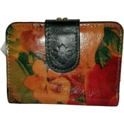 PATRICIA NASH WOMENS IBERIA LEATHER BIFOLD SNAP WALLET W/ID WINDOW,CHANGE POCKET MULTICOLOR