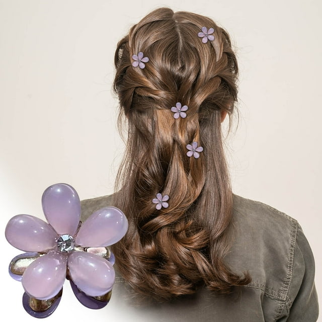 Pinza pequeña para el cabello con forma de flor, pinza lateral mini para el cabello con estilo y agarre.
