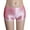 Pink, variant on Women Underpants Smooth Ice Silk Solid Color Mid Waist Moisture-wicking Slim Fit High Elasticity Daily Wear Lady Boxers