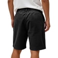thumbnail image 4 of Havenx Casual Corduroy Shorts for Men Elastic Waist Button Shorts with Pockets Leather Label Stretch Short Pants Breathable Lightweight Summer Beach Clothing,Black S, 4 of 5