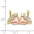 thumbnail image 4 of FB Jewels 14K Two Tone Gold& Rhodium Big Sis/Lil Sis Break-a-part Pendant, 4 of 4