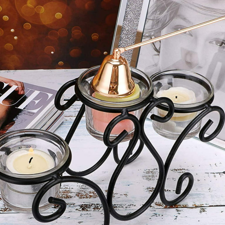 Candle Wick Trimmer Cutter, Stainless Steel Candle Snuffer, Bell Shaped  Candle Wick Dipper, Candle Accessories Set, Oil Lamp Scissor Cutter  Tool(Gold)