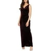 Alex Evenings Womens Long Sleeveless Velvet Dress, Aubergine, 4