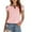 Pink, variant on Bigersell Womens Tops and Blouses Women's Solid Color Round Neck Underwaist Comfortable Loose T-shirt Short Sleeve Blouse Casual Tops Tunic V-Neck Short Sleeve Ladies Summer Tops Style B18635,L