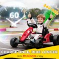 thumbnail image 4 of Qaba 24V Electric Go Kart with Dual 150W Motors, Adjustable Seat & 11.2MPH High Speed, Slow Start, 5-Point Harness, for 6-12 Years, Red, 4 of 9
