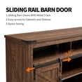 thumbnail image 4 of OKD Sliding Barn Door Farmhouse Highboy TV Stand, Reclaimed Barnwood Color, 4 of 8