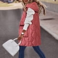 thumbnail image 2 of YYDGH Womens Long Puffer Vest Winter Fall Warm Sleeveless Coat Zip Up Hooded Jackets Trendy Quilted Long Down Vest with Zipper Pockets, 2 of 4