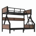 thumbnail image 5 of Bellemave Twin Over Full Bunk Bed with Storage Shelves, Heavy-Duty Bunk Beds with LED Lights, Space-Saving Metal+Wood Bunk Bed Twin Over Full, Noise-Free Design（Black), 5 of 8