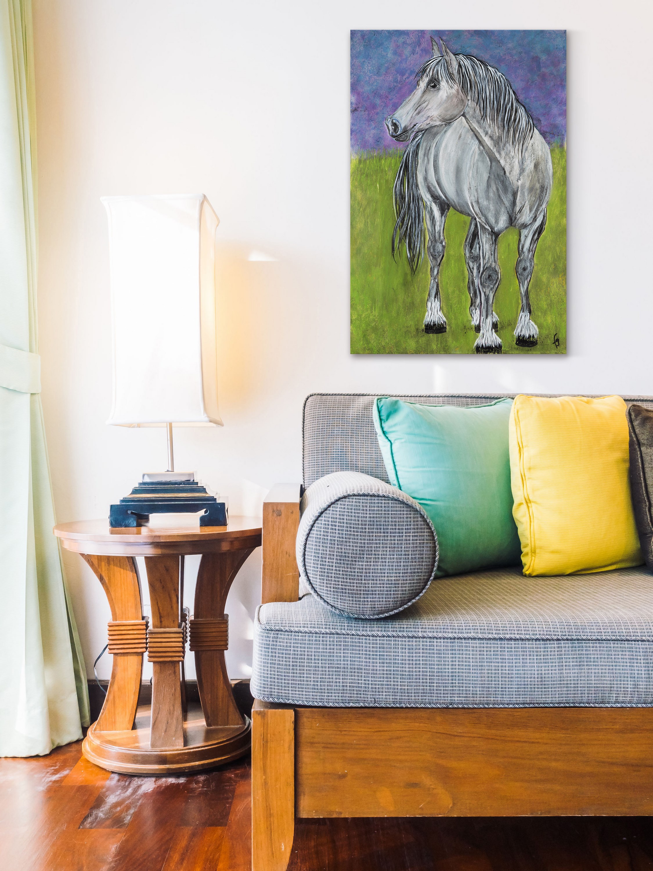 "Cyrus Belgium Horse" Painting Print on Wrapped Canvas