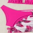 thumbnail image 6 of Odeerbi 6-14 Years Kids Girls Summer Beach String Bikini with Sarong Coverups Set Floral Swimsuit Hawaiian Beachwear Seaside Three Pieces Bathing Suit Set, 6 of 6
