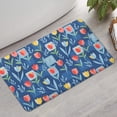 thumbnail image 2 of Pioneer Flower Floral Print Pattern Bathroom Rugs Mat, Non Slip Microfiber Bathroom Rug with Rubber Backing, Soft Mats for Bathroom Floor Tub Shower, 17"x30", 2 of 5