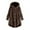 Coffee, variant on ICHUANYI Fleece Jackets for Women Plus Size Button Plush Tops Hooded Loose Coat Winter Outwear with Pockets