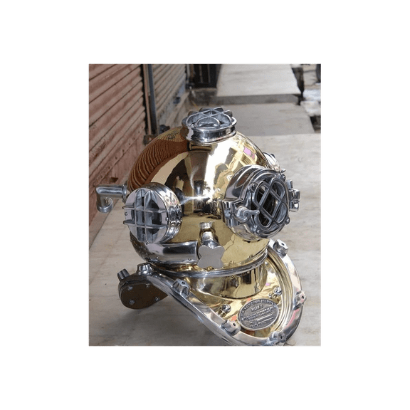 new brass antique Vintage Helmet Diving Navy Divers Deep Sea Mark V Antique Vintage Us Scuba Brass Marine Home Decor & Office