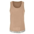 thumbnail image 4 of Giftesty Womens Plus Size Clearance Women's Solid Color Square Neck Lace Vest Blouse T-Shirt Tops, 4 of 5