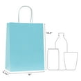 12 Pack Light Blue Gift Bags (10.5x8x4.25 In) Medium Kraft Paper Bags