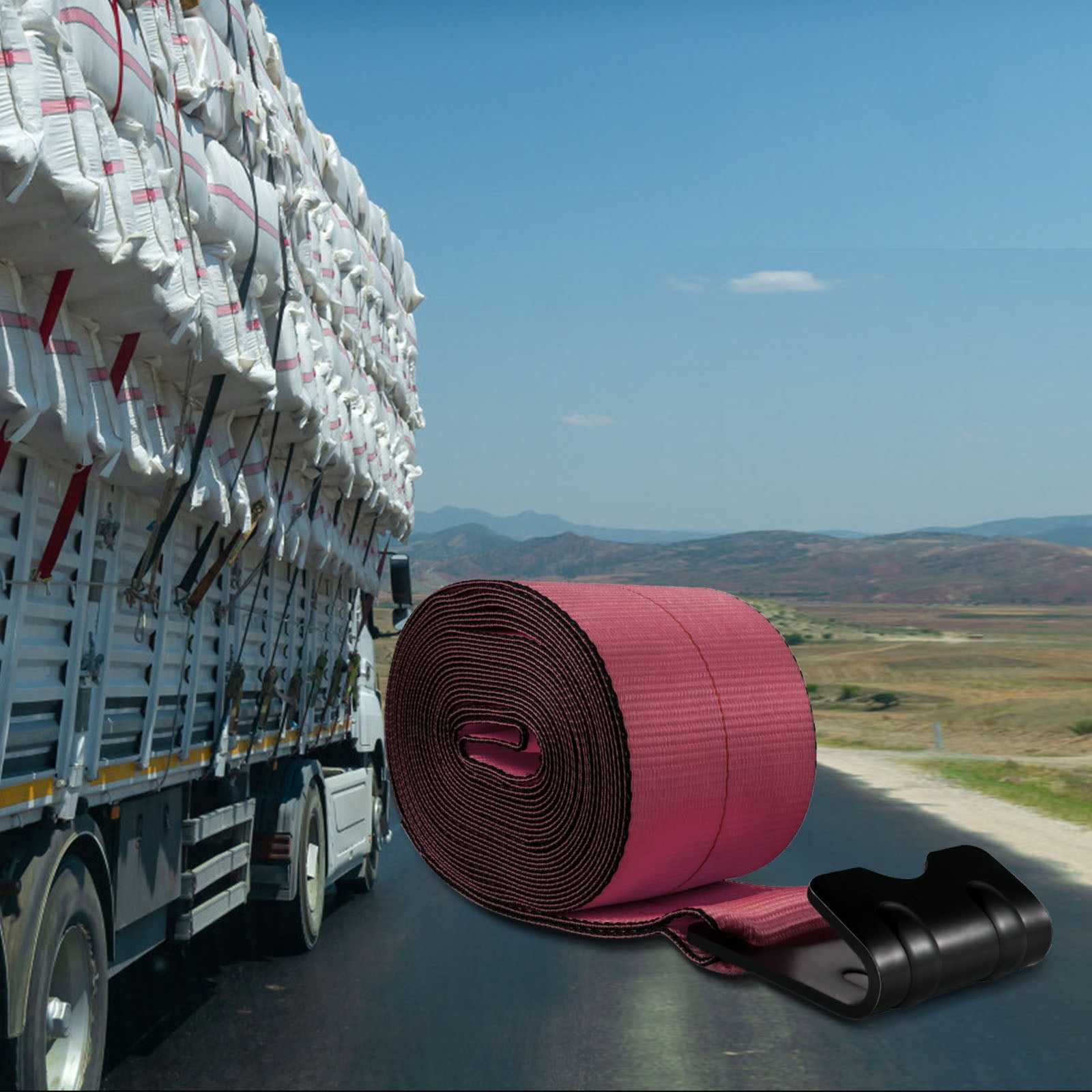 VEVOR Truck Straps 4" x30' Winch Straps with a Flat Hook Flatbed Tie