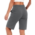 thumbnail image 5 of SPECIAL MAGIC Women’s Cotton Bermuda Sweat Shorts 10" Knee-Length Athletic Shorts with Pockets for Workout Lounge Sports, 5 of 7