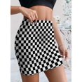 thumbnail image 3 of Womens Multicolor Checkered Bodycon Mini Skirt - Streetwear Casual Style, 3 of 3