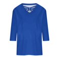 thumbnail image 4 of BangWanChi 3/4 Length Sleeve Womens Tops Women's Fashion Casual V-neck 3/4 Sleeve Top, 4 of 5