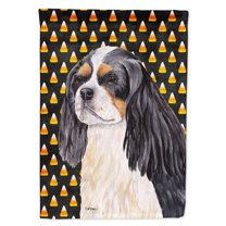 Carolines Treasures SC9192-FLAG-PARENT Cavalier Spaniel Tricolor Candy Corn Halloween Portrait Flag multicolor