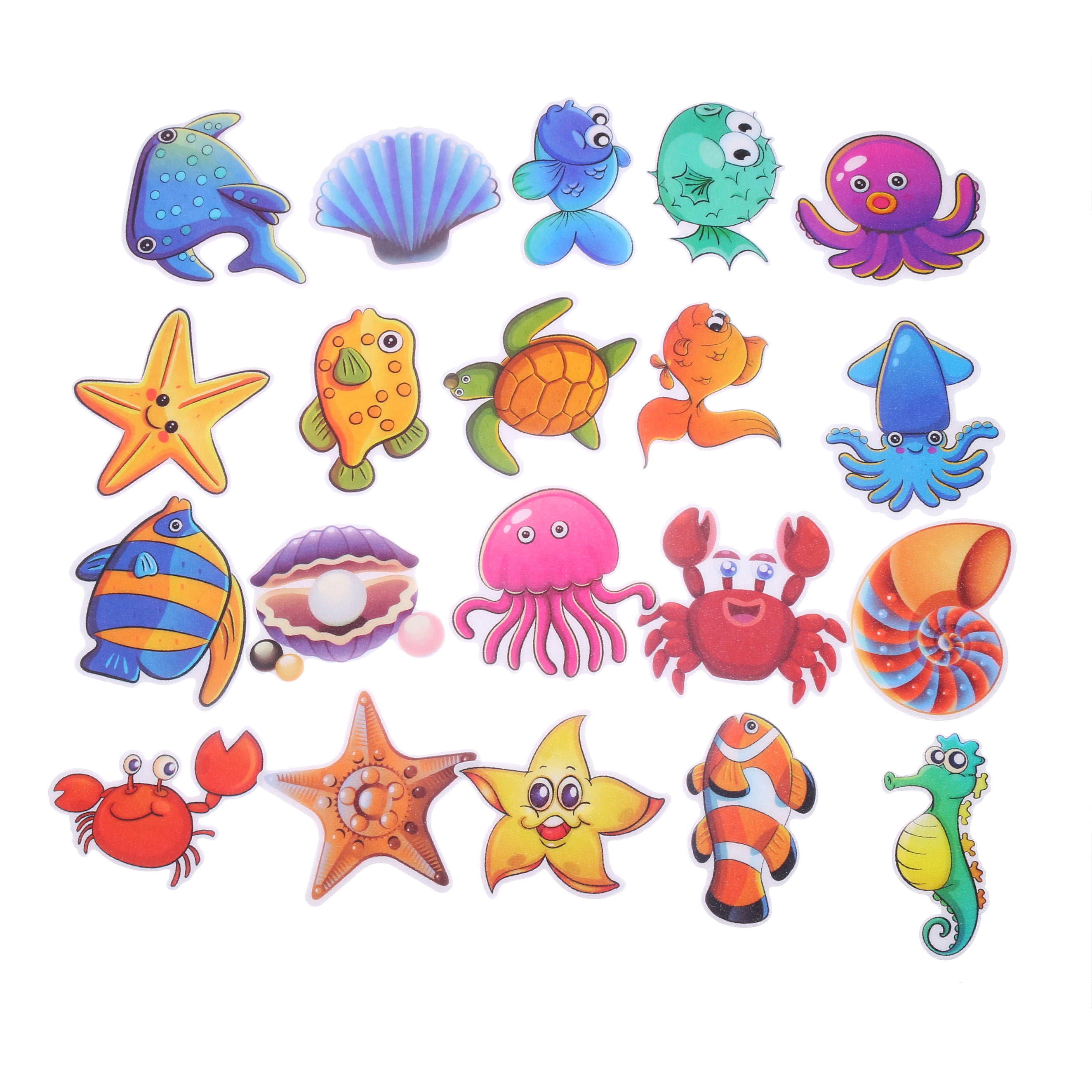 Watooma Non-Slip Bath Stickers for Colourful Sticker Siren Series of Sea Creatures a 