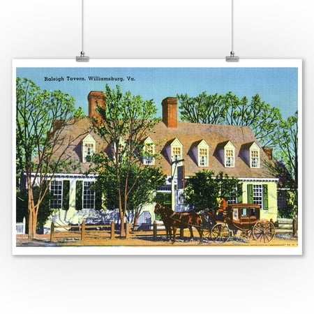 Williamsburg, Virginia - Exterior View of the Raleigh Tavern (9x12 Art Print, Wall Decor Travel