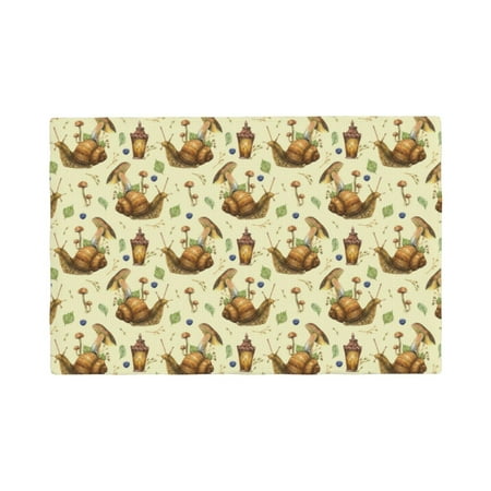 

Placemats Set of 4 Snail With Mushrooms Place mats for Dining Table Indoor/Outdoor Cute Heat Resistant Washable Table Mats(18 x 12 )