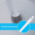 thumbnail image 3 of Toilet Brush with Holder for Bathroom, Toilet Bowl Brush and Holder Set, Bathroom Cleaning Silicone toliet Toilet Scrubber Brushes(White), 3 of 7
