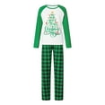thumbnail image 2 of Family Matching Christmas Pajamas, StarLetter Print Long-Sleeved Tops + Plaid Pattern Trousers Sleepwear Outfits, 2 of 10